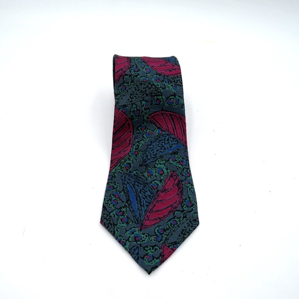 Ungaro Paris Tie Mens Silk Multicolor Abstract Paisley Necktie Handmade Spain‎